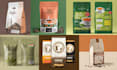 coffee packaging, bag, stand up pouch and tea labels design