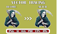 vectorize image and logo with high quality manual tracing