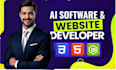 do ai software development, full stack website backend, front end developer