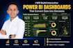 build power bi dashboards and reports, as data analyst