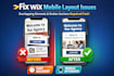 fix wix website layout issues, overlapping elements and broken design