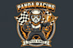 design panda racing mascot logo design with express delivery