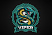 create snake mascot logo design with company