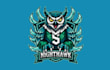 draw cool owl mascot logo design with business service