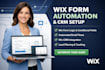 set up wix form, form logic conditional field, automate emails, crm integration