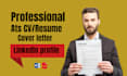 do professional CV ats optimized CV cover letter linkedln profile optimization