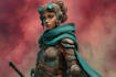 create a fancy sci fi character illustration