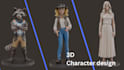 rig sculpt 3d model character model for you using zbrush