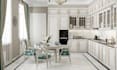 visualize modern bespoke kitchen, neoclassic interior render, sketchup 3d model