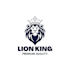 design a powerful lion mascot logo with bold character