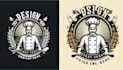 do a unique vintage chef logo with t shirt design