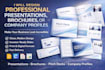design professional presentations, brochures, or company profiles