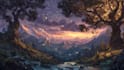 create stunning fantasy background and scenery illustration