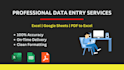 do accurate data entry, excel and google sheet work