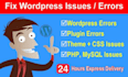 fix wordpress error php backend error fast, fix any critical issue wp help