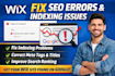 fix wix seo errors and google indexing issues