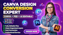 convert PSD or illustrator files to canva editable and canva to PSD or ai