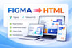 convert figma to responsive html using tailwind or bootstrap