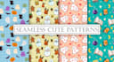design cute hand drawn seamless patterns