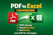 manually convert PDF to excel with full accuracy