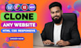 clone any website design using HTML, CSS, responsive layout