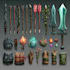 do 2d game assets, props, objects, item, icons fantasy art
