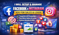 create setup manage meta facebook and instragram ads campaigns