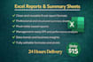 create excel reports, dashboards and summary sheets