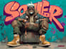 design a badass character illustration graffiti style