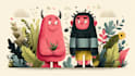 draw a cute and funny cartoon illustration
