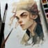 draw a sketchy watercolor portrait for you