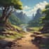draw anime background, 2d environment, landscape