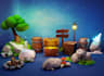 create game ready low poly 3d environment assets