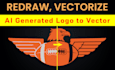 manually redraw and vectorize your ai generated logo into vector