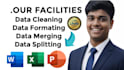 clean, format, merge, split excel data