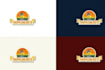 design a modern sea beach and sunset logo
