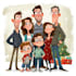 create  cartoon sketch christmas card