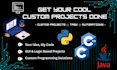 develop custom programming projects using python, c and java