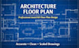 create professional architecture floor plan and autocad floor plan design
