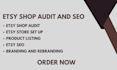 audit your etsy shop and optimize SEO to increase sales