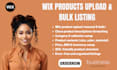 do wix online store products upload wix bulk products listing optimization