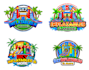 design modern bounce house logo for your business
