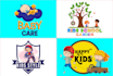 design childcare, daycare, kids, children, learning and educational logo