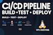 setup ci cd pipeline with github actions, jenkins or gitlab