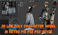 create 3d low poly character model in retro ps1 ps2 psx style