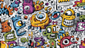 design doodle wall art mural decal wallpaper