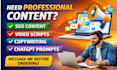 do SEO content writing, youtube scripts and copywriting