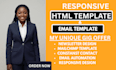 design a responsive HTML email template newsletter for mailchimp substack brevo