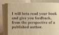 beta read your book and give feedback