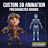 do custom 3d character animation and rigging